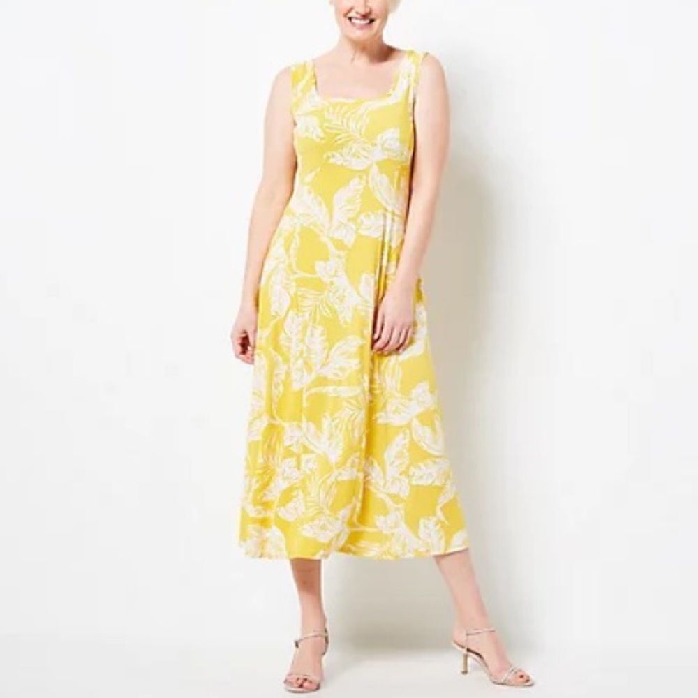 Susan Graver Petite Liquid Knit Sleeveless Midi Dress